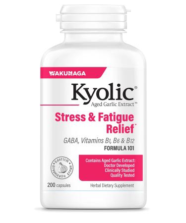 Kyolic Aged Garlic Extract Formula 101, Fatigue Relief, 200 Capsules (Packaging May Vary) Capsules 200 Count (Pack of 1)