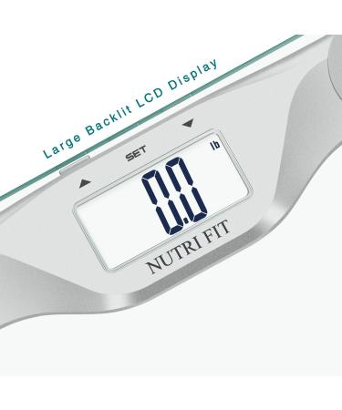 NUTRI FIT Digital Bathroom Scale with BMI, Large Backlight Display - 400 lbs Capacity - Buy Online on GoSupps.com