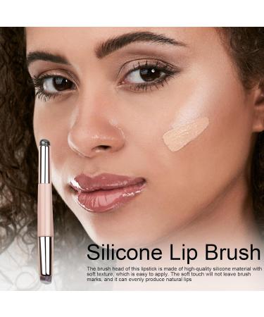 Silicone Lip Brush Lip Brush - Reusable Lip Gloss Applicator Multi-Purpose Lipstick Shine Makeup Brush Tool Soft Double Head Lip Oil Brush with Lid for Women and Girls pink - Buy Online on GoSupps.com
