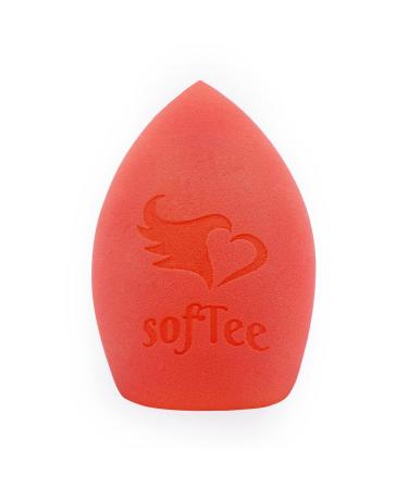 SofTee Makeup Sponge Blender XL - Vegan Cruelty Free Latex-Free Makeup Blender Beauty Sponge for Face and Body - Flawless for Blush Cream Liquid Foundation and Powder Application (1Pc Red)