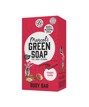 Marcel's Green Soap - Body Bar Argan & Oudh - Saves 3 bottles of regular Shower Gel - 100% Eco friendly - 100% Vegan - 97% Biodegradable - 150 G Argan & Oudh 150 g (Pack of 1)