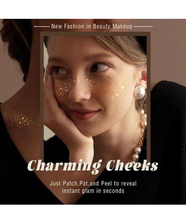 Gold Glitter Freckle Patches - 6 Metallic Styles for Festivals & Parties | Waterproof Face Makeup - Buy Online on GoSupps.com