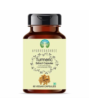 Turmeric Extract 500mg - 60 Vegetarian Capsules | Haldi Extract | Curcuma Longa | All Natural | 100% Vegan | Gluten-Free. Turmeric 1 Count (Pack of 1)