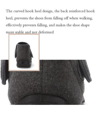 Yytcsjz Diabetic Edema Shoes | Elderly Outdoor Cozy Arthritis House Shoes | Comfy Warm | Black 26cm - Buy Online on GoSupps.com
