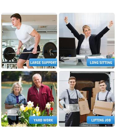 EGjoey Lower Back Brace for Herniated Disc & Sciatica Relief - Removable Stays, 2 Hardness Sets - Grey, Large - Buy Online on GoSupps.com