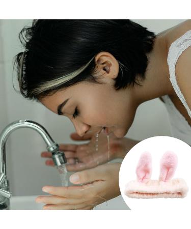Headband for Washing Face and Makeup Cute Bunny Ear Hairband Elastic Headband for Shower Sports Spa Skincare Beauty Head Wraps Hair Accessories for Women Girls Pink - Buy Online on GoSupps.com