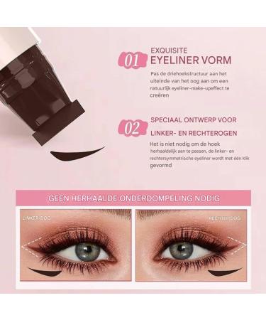 Winged Eyeliner Tool Waterproof Eyeliner Stamp Double Tip WIP Resistant Eye Makeup Pen for Eyebrow Stencil CatEyeWing Marker Precise Eyeliner Pen Long Lasting Cosmetics Brown - Buy Online on GoSupps.com