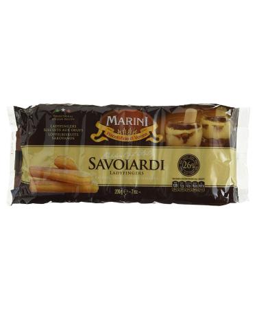Marini Savoiardi Italian Ladyfingers Cookies 200 Grams - Biscottificio di Verona Italiani - Product of Italy - Perfect for Tiramisu Ladyfingers 200 Grams