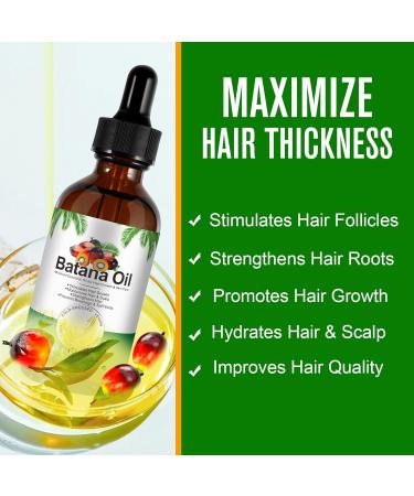 Batana Oil for Hair Growth 100% Pure Batana Oil Strengthens and Thickens Hair Repair Dry Damaged Hair and Scalp Moisturize Scalp Skin & Face Moisturizer 60ml - Buy Online on GoSupps.com