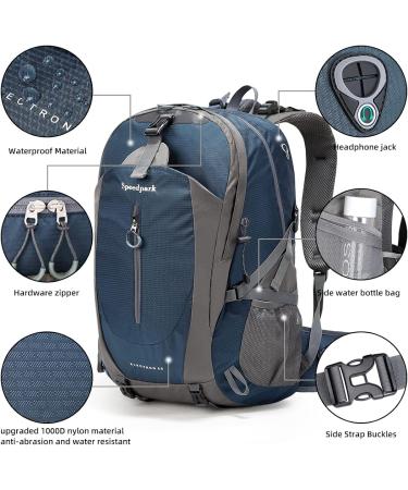 Hiking Backpack 40L Waterproof Lightweight Daypack with Rain Cover - Royal Blue - for Outdoor Trekking and Travel | Men Women - Buy Online on GoSupps.com