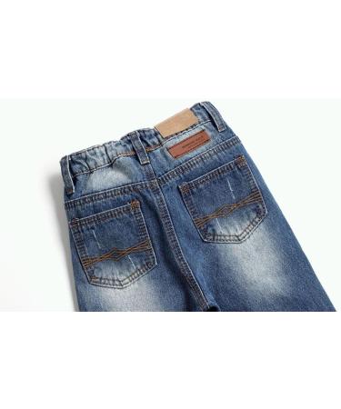 KIDSCOOL SPACE Baby Girl Boy Slim Jeans | 4-5 Years | Elastic Waist Ripped Denim Pants | Slim Blue - Buy Online on GoSupps.com