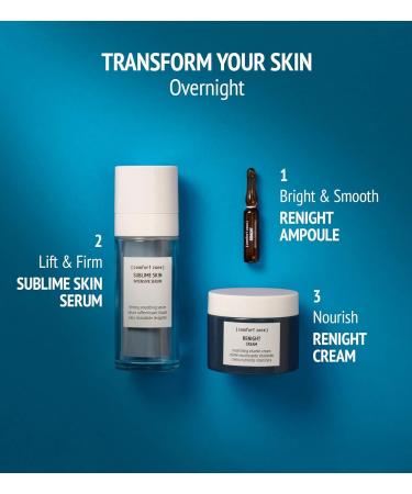 Buy Comfort Zone Renight Bright & Smooth Ampoules | 7 Glass Vials - Night Face Treatment for Fine Lines Boosts Skin Renewal & Luminosity - Buy Online on GoSupps.com