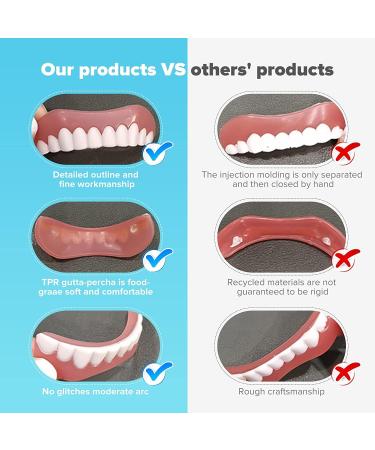 2 PCS Fake Teeth Dentures for Women and Men - Natural and Comfortable Dental Veneers for Temporary Teeth Restoration - Restore Your Confident Smile with Ease - Buy Online on GoSupps.com