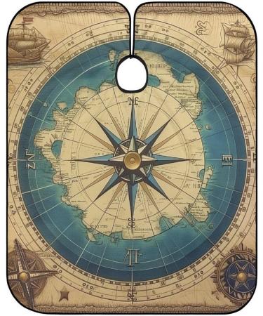 Vintage Compass Barber Cape - Professional Water Stain Resistant Hair Cutting Apron Anti-Static Salon Cape 56.7 66.9 Inch 1 Pack International Shipping Available - Buy Online on GoSupps.com