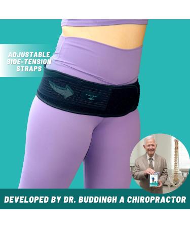 SI Belt for Sciatica Pain Relief | Sacroiliac Belt for Men & Women | Adjustable Hip Brace | Lower Back Pain Support | Fits XS to Plus Size (XXL 58-64) - Black - Buy Online on GoSupps.com