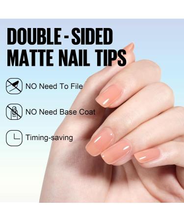 TOMICCA Short Square Nail Tips 180PCS Soft Gel Pre-colored Matte Full Coverage Nail Tips - Nude Short Square - 15 Sizes for Nail Art Extensions - Buy Online on GoSupps.com