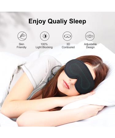 Eye Mask for Sleeping 3D Contoured Cup Sleep Mask for Men Women Soft Breathable Blackout Blindfold Travel Eye Cover Night Sleeping Mask with Adjustable Buckle for Side Sleeper (Black 1 Pack) - Buy Online on GoSupps.com