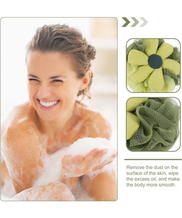 3pcs Flower Bath Ball Mesh Pouf - Exfoliating Baby Sponge & Kids Loofah | Reusable Shower Puff - Buy Online on GoSupps.com