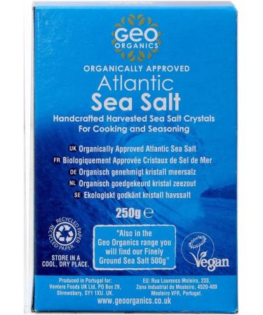 Geo Organics Sea Salt - ORGANIC Unrefined Pure Natural Salt - Naturally Handcrafted Sea Salt Crystals - Additive-Free Non-GMO Gluten-Free Vegan- 250 Grams Salt Box 250g (Pack of 1) - Buy Online on GoSupps.com