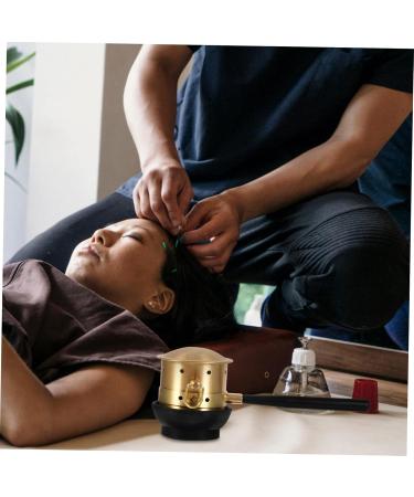 Fomiyes Moxibustion Box Set - Copper Cone Burner & Holder for Cupping Therapy - 16x6cm Golden Moxa Tools for Neck Relief - Buy Online on GoSupps.com