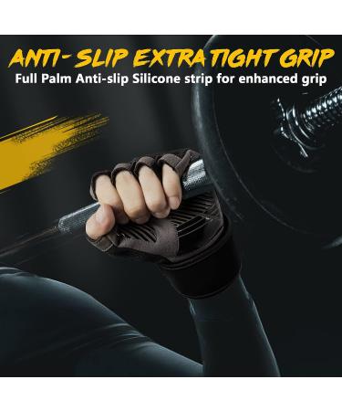 CURELIX Workout Gloves with Wrist Wraps Support for Men & Women - Large, Black | Full Palm Protection for Gym Training, Fitness, Pull Ups - Ultra Ventilated - Buy Online on GoSupps.com