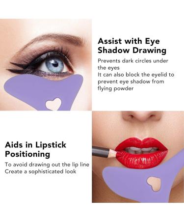 Eye Makeup Auxiliary Guard Tool Aid Stencils Wing Tips Silicone Mask Reusable Silicone Eye Makeup Aid Tool with Cream Applicator Eyeshadow Mascara Drawing (Purple) - Buy Online on GoSupps.com