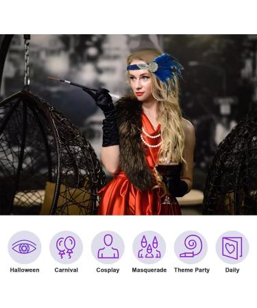 ENILSA Feather Headband Women Lady Retro Feather Flapper Beautiful Feather Headband Blue Headwear Retro Style Accessories for Costume Prom Wedding Party Costume Accessories - Buy Online on GoSupps.com