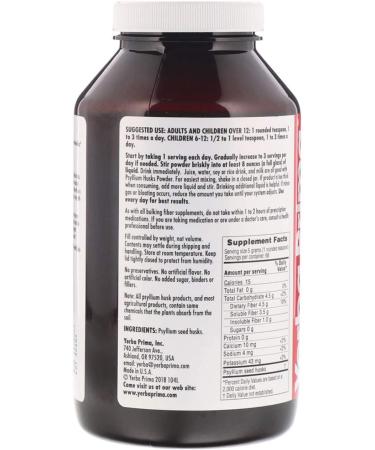 Yerba Prima Psyllium Husks Powder 12 oz (Pack of 3) - Natural Fiber Supplement for Colon Cleansing - Vegan, Non-GMO, Gluten-Free - Buy Online on GoSupps.com