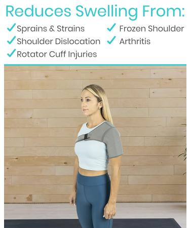 Vive Shoulder Brace - Rotator Cuff Compression Support - Gray Small - Men Women Left Right Arm Injury Prevention Stabilizer - Immobilizer for Dislocated AC Joint Labrum Tear Pain - Buy Online on GoSupps.com