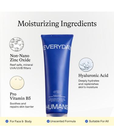 Everyday Humans Sheer Guard Natural Mineral Sunscreen SPF 50 3.4 oz | Zinc Oxide Clean Reef-Friendly Travel Size Face and Body | Fragrance-Free Water Resistant UVA/UVB Protection | Beach Defence 1 Fl Oz (Pack of 1) - Buy Online on GoSupps.com