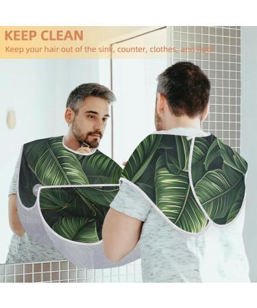 Tropical Leaf Beard Bib Apron | Beard Hair Catcher for Men | Perfect Father's Day & Christmas Gift with Suction Cups - Buy Online on GoSupps.com