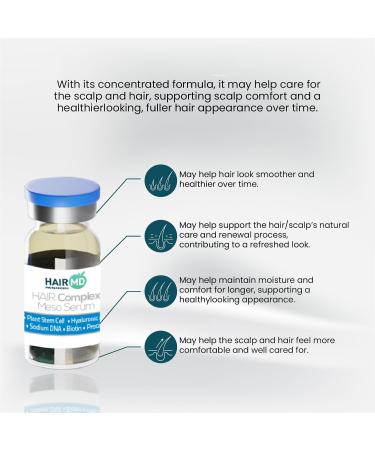 HairMD Clinical Hair Complex Meso Serum Hair Growth Serum 10Pcs 6ml Vials Scalp Treatment Ideal for Hair Transplant Home Application Activates Hair Follicles Promotes New Hair Growth - Buy Online on GoSupps.com