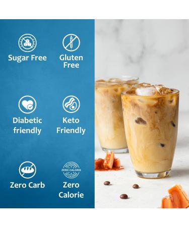 Syruvia Sugar-Free Salted Caramel Coffee Syrup 25.4 fl oz - Syrup for Coffee Lattes Shakes Smoothies Desserts 100% Vegan Gluten Free Kosher No-Calorie Coffee Syrup - Buy Online on GoSupps.com
