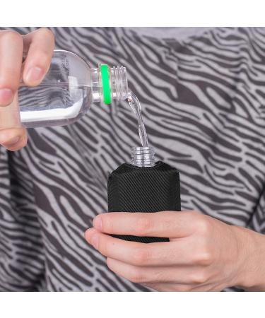 Jollsung Travel Size Hand Sanitizer Bottle Case Holder - 60ML/2 oz Flip Cap Reusable Bottles with Carabiner - Black - Buy Online on GoSupps.com