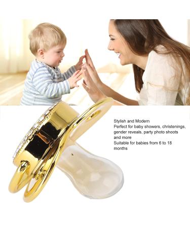 Soft Silicone Baby Pacifier with Chain Clip - Bling Design for Newborns | Gold M - Buy Online on GoSupps.com