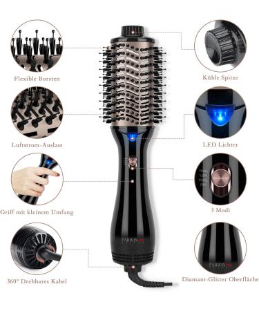 Parwin Pro Beauty 4-in-1 One-Step Warm Air Brush - 1000W Oval Hair Dryer & Volume Brush for Smoothing & Volume - International Shipping Available - Buy Online on GoSupps.com