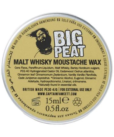 Captain Fawcett's Big Peat Islay Malt Whisky Moustache Wax (15ml) - Premium Grooming Essential - Buy Online on GoSupps.com