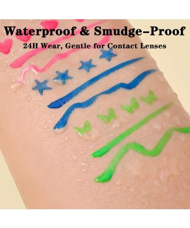 HISUNBEN Matte Liquid Eyeliner Neon Rainbow Colorful Eyeliner Pencil Waterproof Long Lasting Smudgeproof Eye Liners Makeup Gift For Women UV Yellow - Buy Online on GoSupps.com