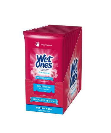 Wet Ones Antibacterial Hand Wipes Fresh Scent 20 Count (Pack of 10) Packaging May Vary - Buy Online on GoSupps.com