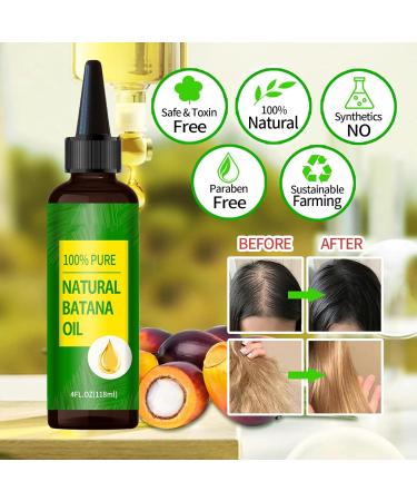Batana Natural Hair Growth Oil - Organic Batana Oil for Stimulating Hair Growth Preventing Hair Loss & Eliminating Split Ends - 4FL OZ - Buy Online on GoSupps.com