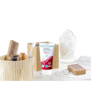 Buccotherm Strawberry Toothpaste Gel for Kids (2-6 Years) | Sugar-Free Bio-Certified 100% Natural | 2x50 ml | Cavity Protection - Buy Online on GoSupps.com