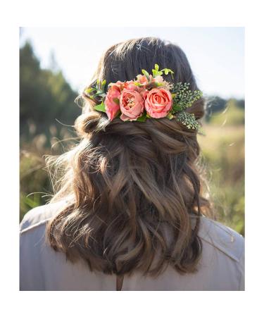 Cinaci 4-Piece Metal Hair Comb Set with Artificial Roses | Wedding & Bridal Jewelry Clips Hairpins & Accessories for Women & Flower Girls - Buy Online on GoSupps.com