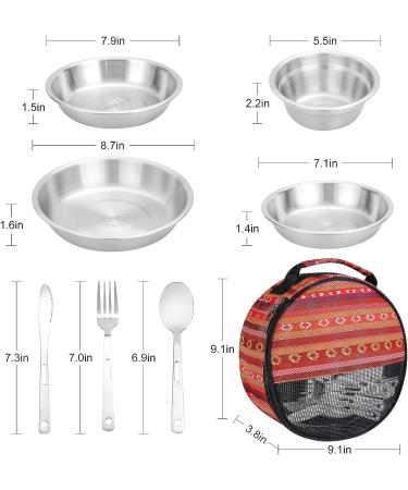 28pcs Camping Dinnerware Set - Camping Mess Kits for Outdoor Cooking and Dining | Lightweight Camping Cookware and Utensils Set - Buy Online on GoSupps.com