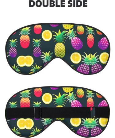 SSIMOO Colorful Pineapple Print Eye Mask - Double-Sided Soft & Light Blocking for Better Sleep Quality - International Shipping Available - Buy Online on GoSupps.com