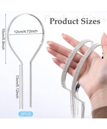OIIKI Rhinestone Crystal Tassel Headband for Women - 2pcs Sparkly Hair Chain Set - Buy Online on GoSupps.com