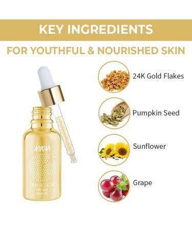 Buy Nykaa Naturals Skin Potion Facial Oil 24K Gold - Hydrating Fragrance-Free Collagen Booster for All Skin Types - 1.01 oz - Buy Online on GoSupps.com