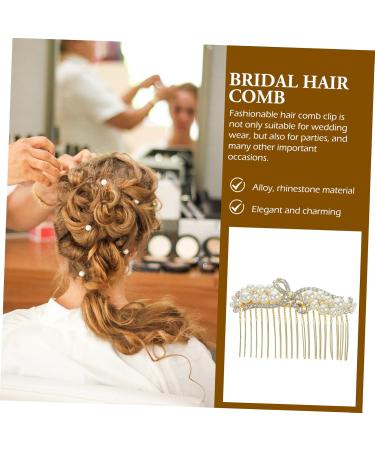 Housoutil Alloy Rhinestone Hair Comb Pearl Hair Clip Bridal Hair Pin Vintage Bridal Comb Hair Barrettes Combs Tiara Bridal Hair Accessories for Wedding Bridesmaid Prom Decorate Rhinestones - Buy Online on GoSupps.com