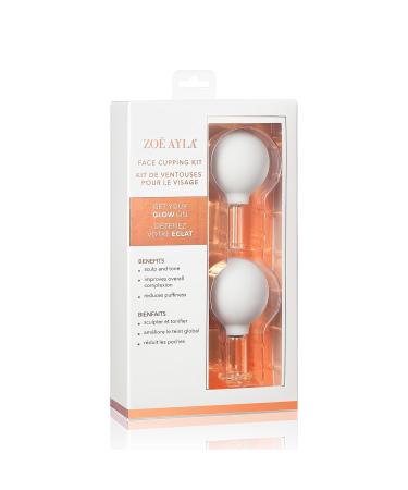Zoe Ayla Facial Cupping Set - 2 Piece Cupping Kit for Massage Therapy Skin Improvement Blood Circulation Sculpting and Puffiness Reduction - Ships Internationally - Buy Online on GoSupps.com