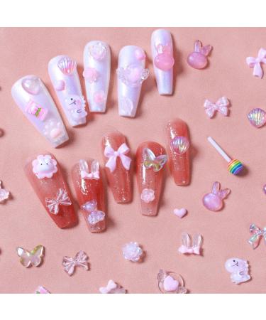 3D Mix Assorted Color Nail Charms Acrylic Multi Cute Nail Art Charms Hollow Candy Jewelry Nail Supplies for Nail Art Design DIY Crafts Accessories (Pink Candy) - Buy Online on GoSupps.com