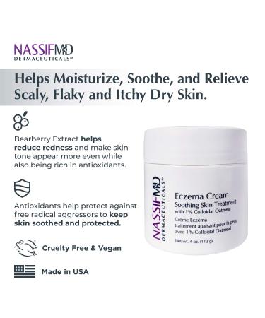 NassifMD 1% Colloidal Oatmeal Eczema Cream - Relieves Skin Irritations & Post-Treatment | 4oz - Buy Online on GoSupps.com